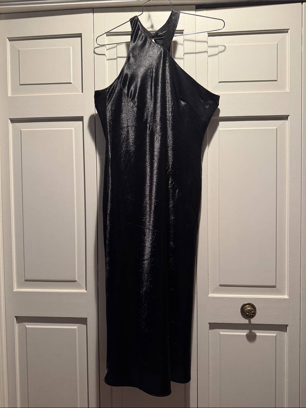 Banana Republic Black asymmetrical One-Shoulder Satin Dress